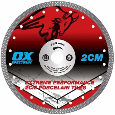 OX Pro 2CM 180 mm 25.4 mm Porcelain Cutting Blade OX Pro 2CM 180 mm 25.4 mm Porcelain Cutting Blade