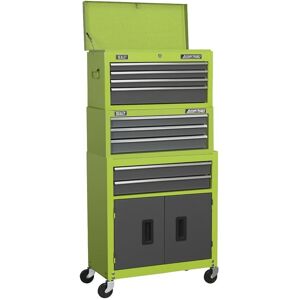 Sealey Topchest, Mid-Box Tool Chest & Rollcab 9 Drawer Stack - Green Ap2200bbhvs Sealey Topchest, Mid-Box Tool Chest & Rollcab 9 Drawer Stack - Green Ap2200bbhvs