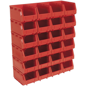 Plastic Storage Bin 150 X 240 X 130mm - Red Pack Of 24 - Sealey Tps324r New Plastic Storage Bin 150 X 240 X 130mm - Red Pack Of 24 - Sealey Tps324r New