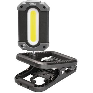 Draper Cob Led Rechargeable Work Light And Power Bank With Clamp, 10w, 1000 Lume Draper Cob Led Rechargeable Work Light And Power Bank With Clamp, 10w, 1000 Lume