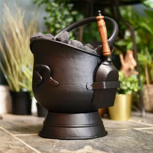 Black Country Metal Works Small Black \"Brindleton\" Coal Scuttle With Shovel - Fast & Black Country Metal Works Small Black \"Brindleton\" Coal Scuttle With Shovel - Fast &