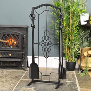 Black Country Metal Works Gothic Style Black Four Piece Fireside Companion Set - 82cm Black Country Metal Works Gothic Style Black Four Piece Fireside Companion Set - 82cm