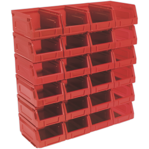 Plastic Storage Bin 105 X 165 X 85mm - Red Pack Of 24 - Sealey Tps224r New Plastic Storage Bin 105 X 165 X 85mm - Red Pack Of 24 - Sealey Tps224r New