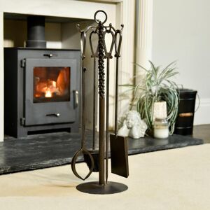 Black Country Metal Works \"The Buttersworth\" Rustic Knot Design Fireside Companion Set 76cm Black Country Metal Works \"The Buttersworth\" Rustic Knot Design Fireside Companion Set 76cm