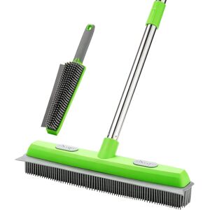 Rubber Broom Carpet Rake For Pet Hair Remover, Fur Remover Broom With Squeegee, Rubber Broom Carpet Rake For Pet Hair Remover, Fur Remover Broom With Squeegee,