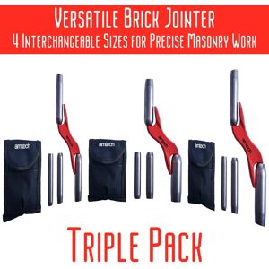 3-Pack Amtech G1700 4-Size Interchangeable Brick Mortar Barrel Jointer Trowel 3-Pack Amtech G1700 4-Size Interchangeable Brick Mortar Barrel Jointer Trowel