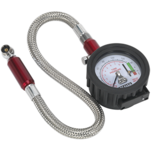 Sealey Tyre Pressure Gauge & Tyre Tread Depth Gauge - Flexible Hose 0-8bar(0-120psi) - Sealey Tyre Pressure Gauge & Tyre Tread Depth Gauge - Flexible Hose 0-8bar(0-120psi) -