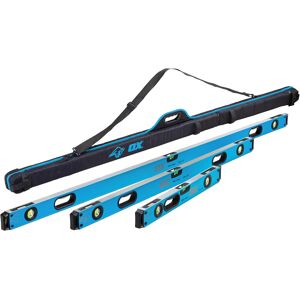 Ox Tools Uk Ox Pro Level Bag With 1800mm, 1200mm & 600mm Pro Levels, Black/blue Ox Tools Uk Ox Pro Level Bag With 1800mm, 1200mm & 600mm Pro Levels, Black/blue