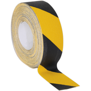 Anti-Slip Tape Self-Adhesive Black Yellow 50mm X 18m - Sealey Antby18 New Anti-Slip Tape Self-Adhesive Black Yellow 50mm X 18m - Sealey Antby18 New