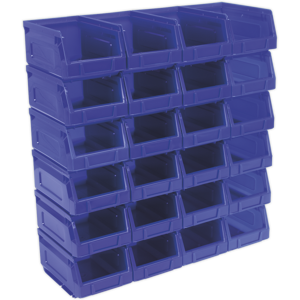Plastic Storage Bin 105 X 165 X 85mm - Blue Pack Of 24 - Sealey Tps224b New Plastic Storage Bin 105 X 165 X 85mm - Blue Pack Of 24 - Sealey Tps224b New