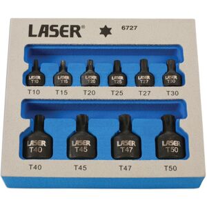 Laser Tools Low Profile Impact Star Socket Bit Set 1/4\"D, 3/8\"D 10pc 6727 Laser Tools Low Profile Impact Star Socket Bit Set 1/4\"D, 3/8\"D 10pc 6727