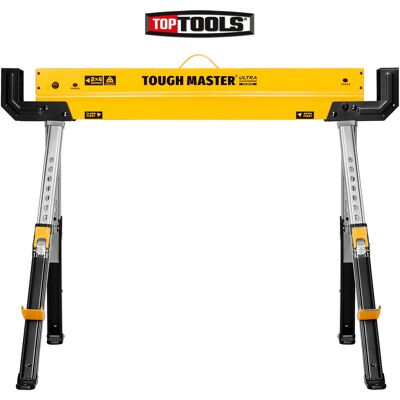 Tough Master Heavy Duty Saw Horse Folding, Portable 9-Position Height Adjustable Tough Master Heavy Duty Saw Horse Folding, Portable 9-Position Height Adjustable