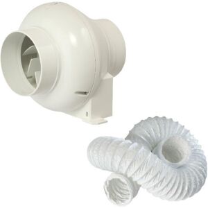 Manrose Cfd200tn In Line Extractor Fan With Timer 100mm/4\" + 3m Flexible Ducting Manrose Cfd200tn In Line Extractor Fan With Timer 100mm/4\" + 3m Flexible Ducting