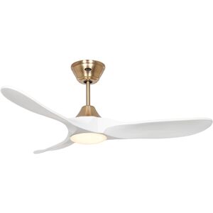 Casafan Dc Ceiling Fan With Led Light Dimmer Eco Genuino 48" Brass White Remote 6 Speeds Casafan Dc Ceiling Fan With Led Light Dimmer Eco Genuino 48" Brass White Remote 6 Speeds