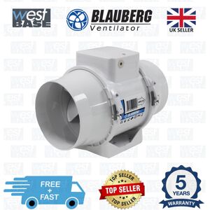 Blauberg In-Line Bathroom Kitchen Timer Extractor Fan Turbo E Ventilator 100mm4" Blauberg In-Line Bathroom Kitchen Timer Extractor Fan Turbo E Ventilator 100mm4"