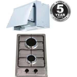 Sia 30cm Domino Stainless Steel 2 Burner Gas Hob & 60cm Integrated Extractor Fan Sia 30cm Domino Stainless Steel 2 Burner Gas Hob & 60cm Integrated Extractor Fan