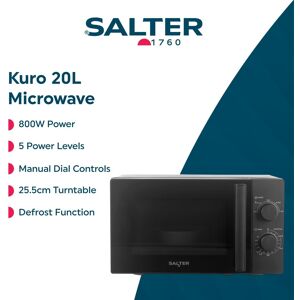 Salter 20l Manual Microwave 35-Min Timer Dial Control 25cm Glass Turntable Kuro Salter 20l Manual Microwave 35-Min Timer Dial Control 25cm Glass Turntable Kuro