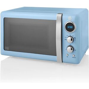 Swan Retro Blue Digital 20l Microwave 800w Freestanding Countertop-Sm22030lbln Swan Retro Blue Digital 20l Microwave 800w Freestanding Countertop-Sm22030lbln
