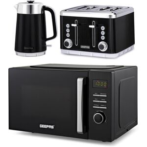 Geepas 23l Digital Microwave Oven, 1.7l Kettle & 4 Slice Toaster Kitchen Set Geepas 23l Digital Microwave Oven, 1.7l Kettle & 4 Slice Toaster Kitchen Set
