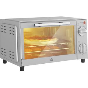 Homcom Mini Oven 9l Countertop Toaster Oven With Timer Control 750w Silver Homcom Mini Oven 9l Countertop Toaster Oven With Timer Control 750w Silver