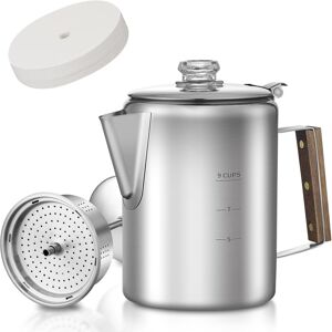 Shoxil Coffee Percolator With 100pcs Coffee Filters - 9 Cups Durable Stainless Steel Shoxil Coffee Percolator With 100pcs Coffee Filters - 9 Cups Durable Stainless Steel