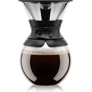 BODUM Coffee Maker - Manual Pour-Over Stainless Steel Filter - 8 Cups BODUM Coffee Maker - Manual Pour-Over Stainless Steel Filter - 8 Cups