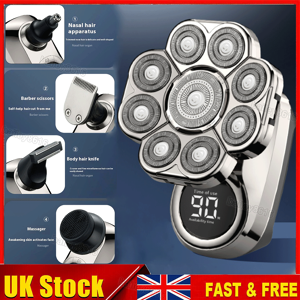 Bald Head Shaver 9d 6-In-1 Cordless Nose Hair Trimmer Razor Electric For Men Bald Head Shaver 9d 6-In-1 Cordless Nose Hair Trimmer Razor Electric For Men