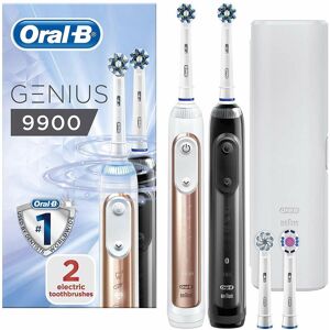 Oral-B Genius 9900 Twin Pack Electric Rechargeable Toothbrush Black, Rose Gold Oral-B Genius 9900 Twin Pack Electric Rechargeable Toothbrush Black, Rose Gold
