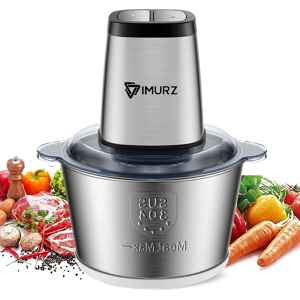 Imurz Mini Chopper Electric Food Processor With 2 Litre Stainless Steel Bowl, 2 Speeds Imurz Mini Chopper Electric Food Processor With 2 Litre Stainless Steel Bowl, 2 Speeds