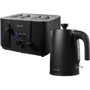 Salter Kuro Kettle And Toaster Set 1.7l Fast Boil 4-Slice Anti-Jamming Black Salter Kuro Kettle And Toaster Set 1.7l Fast Boil 4-Slice Anti-Jamming Black
