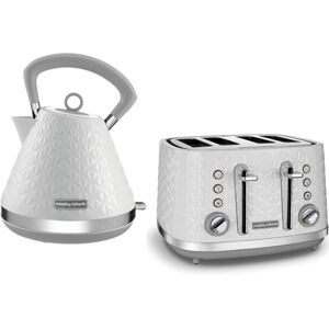 Morphy Richards Vector Pyramid Kettle & 4 Slice Toaster In White Sleek 3d Design Morphy Richards Vector Pyramid Kettle & 4 Slice Toaster In White Sleek 3d Design