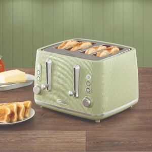 Daewoo Cascade 1.7l Jug Kettle And 4 Slice Toaster Sage Ribbed Textured Design Daewoo Cascade 1.7l Jug Kettle And 4 Slice Toaster Sage Ribbed Textured Design