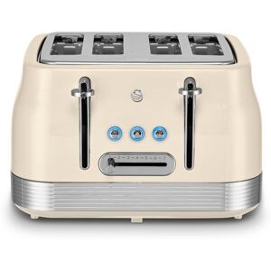 Swan Retro Revive Chantilly Cream 4 Slice Toaster Chrome Accents St19029c Swan Retro Revive Chantilly Cream 4 Slice Toaster Chrome Accents St19029c