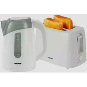 Geepas 2 Slice Toaster & Illuminating Kettle Combo Set 1.7l Cordless Jug White Geepas 2 Slice Toaster & Illuminating Kettle Combo Set 1.7l Cordless Jug White