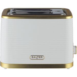 Salter Wide-Slot 2 Slice Toaster Palermo Defrost/reheat/cancel 930w White Gold Salter Wide-Slot 2 Slice Toaster Palermo Defrost/reheat/cancel 930w White Gold