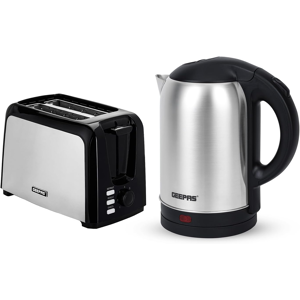 Geepas 2 Slice Bread Toaster & 1.8l Electric Kettle Kitchen Combo Set 750w Toa Geepas 2 Slice Bread Toaster & 1.8l Electric Kettle Kitchen Combo Set 750w Toa