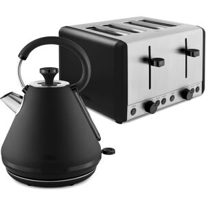 Tower Sera Kitchen Set, Rapid Boil Kettle And 4 Slice Toaster, Black Eejb327 Tower Sera Kitchen Set, Rapid Boil Kettle And 4 Slice Toaster, Black Eejb327