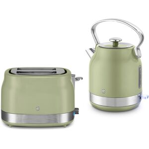 Swan Retro Revive Green Traditional Stovetop Design Kettle & 2 Slice Toaster Set Swan Retro Revive Green Traditional Stovetop Design Kettle & 2 Slice Toaster Set