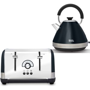 Morphy Richards Venture Retro Onyx Pyramid Kettle & 4 Slice Toaster In Black Morphy Richards Venture Retro Onyx Pyramid Kettle & 4 Slice Toaster In Black