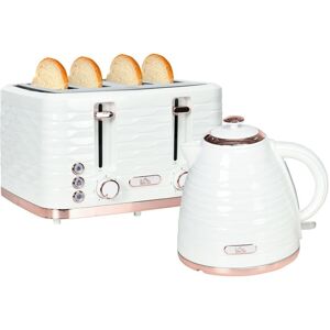 Homcom Kettle And Toaster Set 1.7l Rapid Boil Kettle & 4 Slice Toaster - White Homcom Kettle And Toaster Set 1.7l Rapid Boil Kettle & 4 Slice Toaster - White