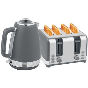 Homcom 1.7l 3000w Quick Boil Kettle And 4 Slice Toaster Set Crumb Tray Grey Homcom 1.7l 3000w Quick Boil Kettle And 4 Slice Toaster Set Crumb Tray Grey