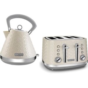Morphy Richards Vector Pyramid Kettle & 4 Slice Toaster In Cream Morphy Richards Vector Pyramid Kettle & 4 Slice Toaster In Cream