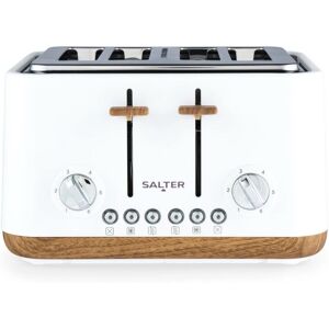 Salter 4-Slice Toaster Wide Slots For Thick Bread Crumb Tray Matt White Finish Salter 4-Slice Toaster Wide Slots For Thick Bread Crumb Tray Matt White Finish