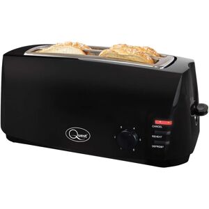 quest Quest 4 Slice Toaster Black - Extra Wide Long Slots For Crumpets And Bagels - 6 quest Quest 4 Slice Toaster Black - Extra Wide Long Slots For Crumpets And Bagels - 6