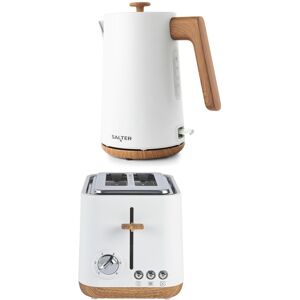 Salter Toronto Kettle Toaster Set 1.7l Rapid Boil 2 Slice Wide Slot Matte White Salter Toronto Kettle Toaster Set 1.7l Rapid Boil 2 Slice Wide Slot Matte White