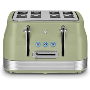 Swan Retro 4 Slice Toaster, 7 Browning Levels 1860w, Green - St19029grn Swan Retro 4 Slice Toaster, 7 Browning Levels 1860w, Green - St19029grn