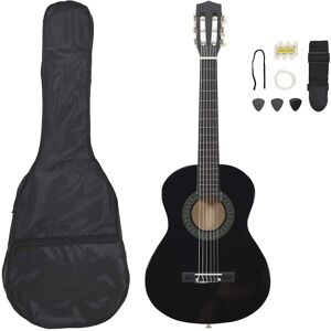 Vidaxl 8 Piece Classical Guitar Beginner Set Black 1/2 34\ Vidaxl 8 Piece Classical Guitar Beginner Set Black 1/2 34\