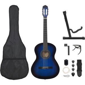 Vidaxl 12 Piece Classical Guitar Beginner Set Blue 4/4 39\ Vidaxl 12 Piece Classical Guitar Beginner Set Blue 4/4 39\