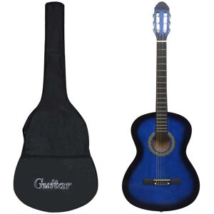 Vidaxl Classical Guitar For Beginner With Bag Blue 4/4 39\ Vidaxl Classical Guitar For Beginner With Bag Blue 4/4 39\