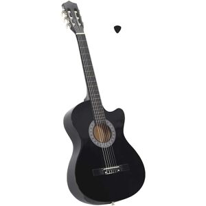 Vidaxl Western Classical Cutaway Guitar With 6 Strings Black 38\ Vidaxl Western Classical Cutaway Guitar With 6 Strings Black 38\